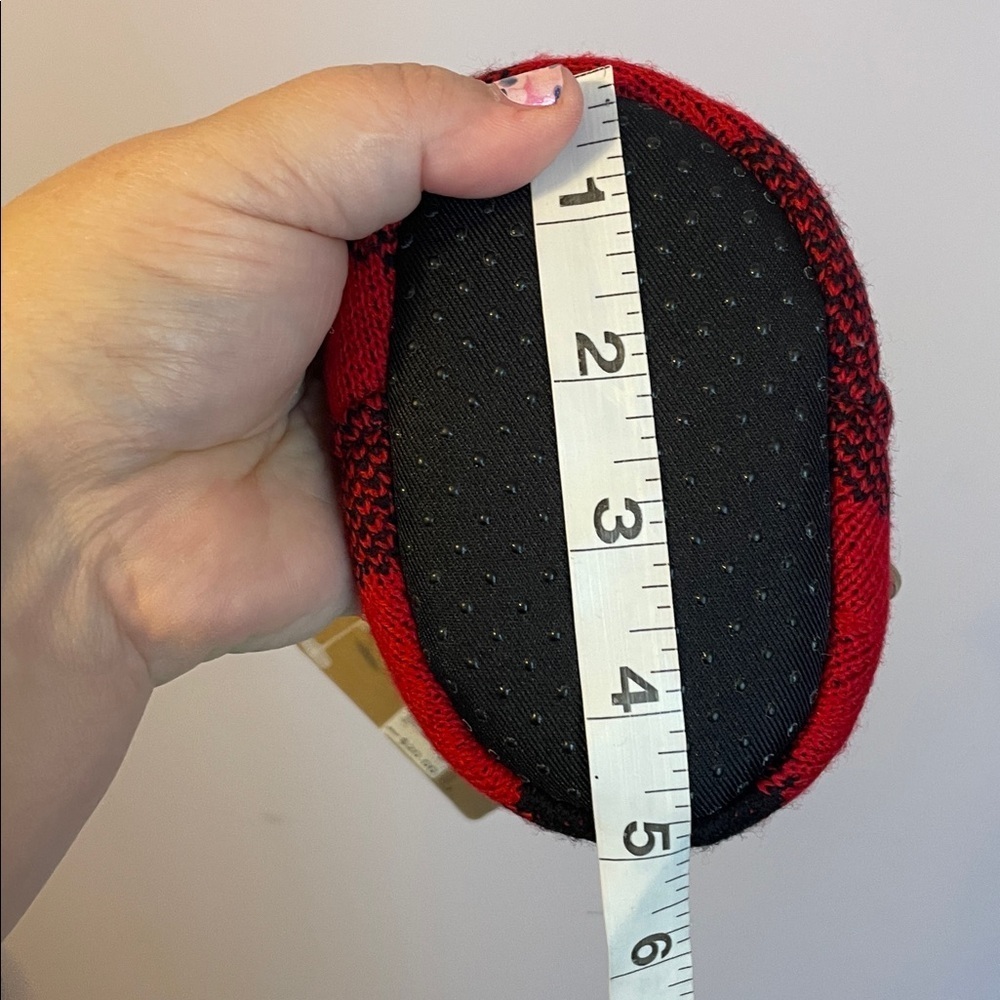 Dearfoams Memory Foam Red Black Buffalo Check Baby Bear Limited Edition Slippers - Picture 15 of 16